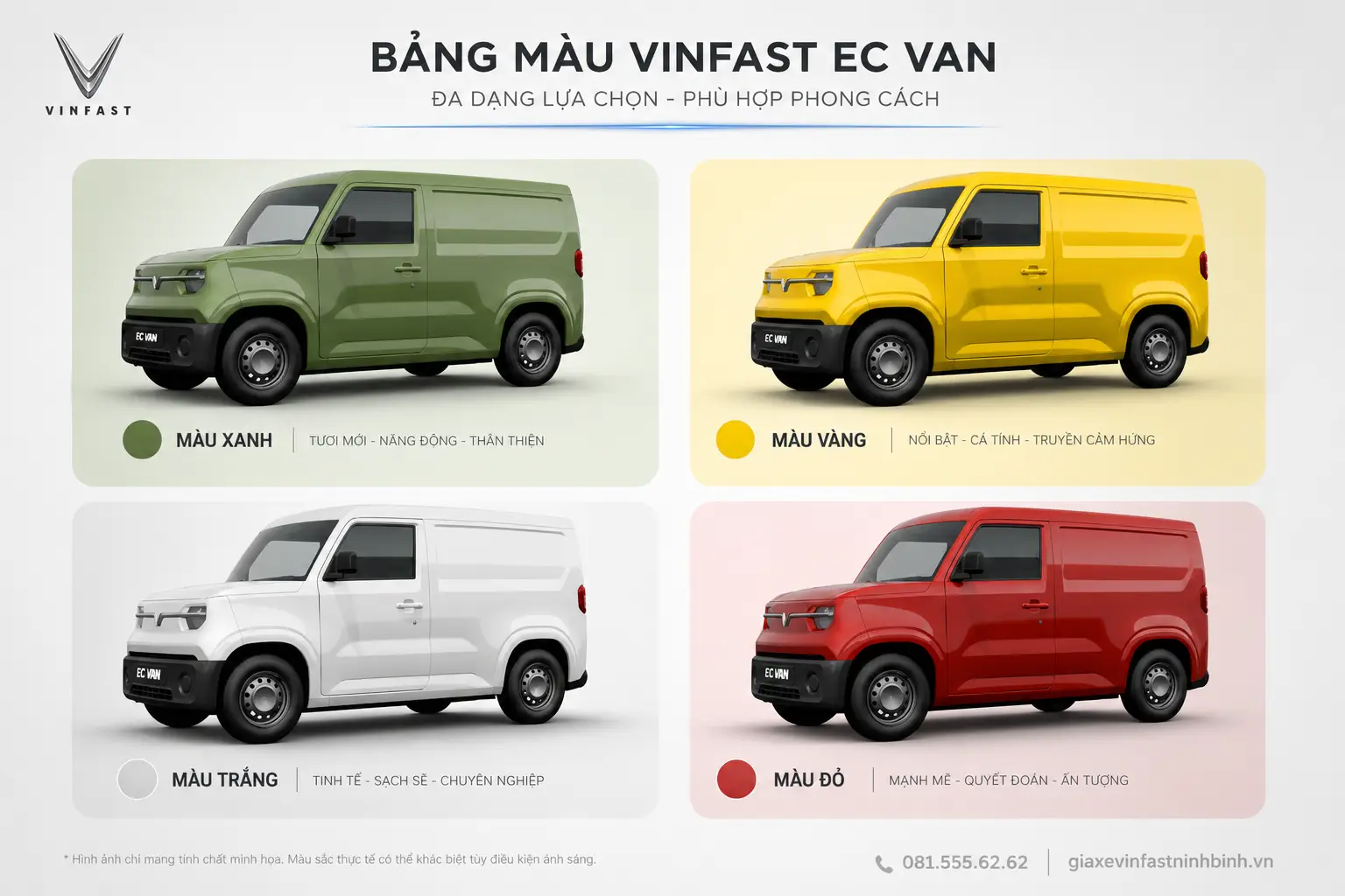 Bảng màu xe VinFast EC Van Ninh Bình