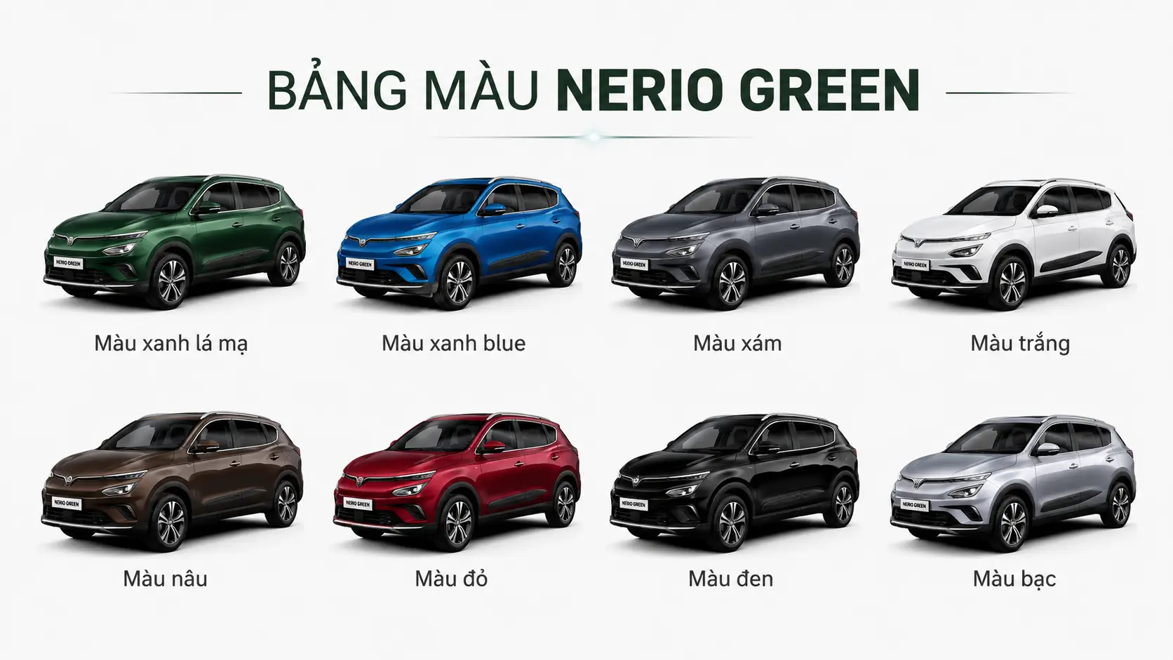 Bảng màu xe VinFast Nerio Green Ninh Bình